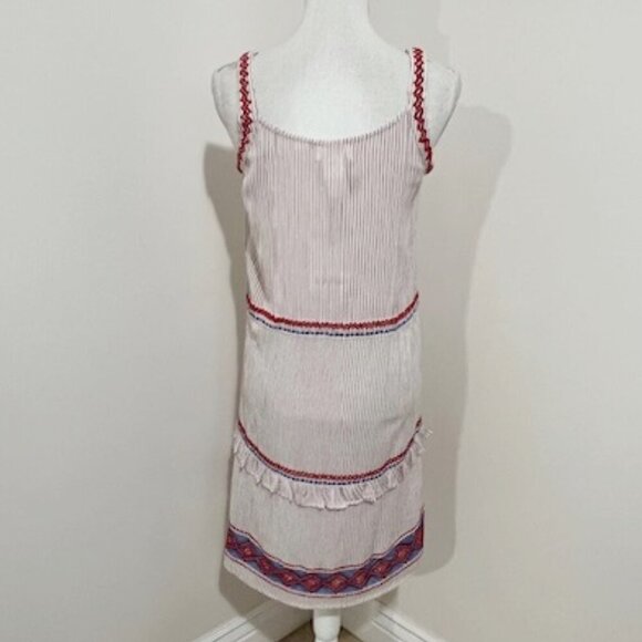 Anthropologie Laia Striped Embroidered Drawstring Tank Dress Size XS - Picture 4 of 7
